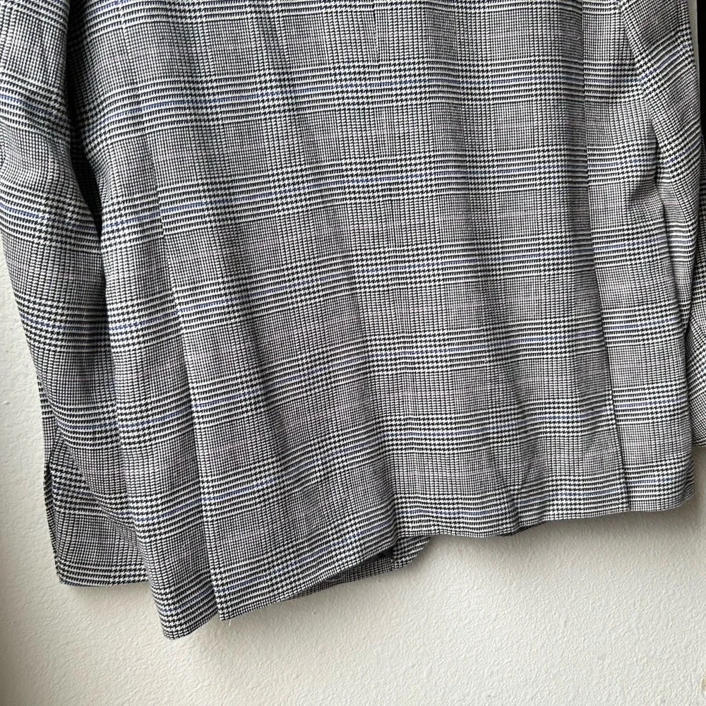 J.Crew Grey Kenmare Relaxed-fit Checkered blazer in cotton-linen blend Sz 40L